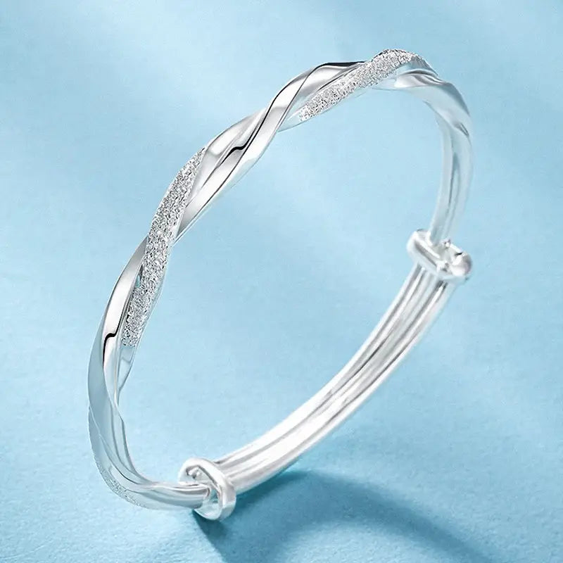 925 Silver Simple Cuff Bracelets